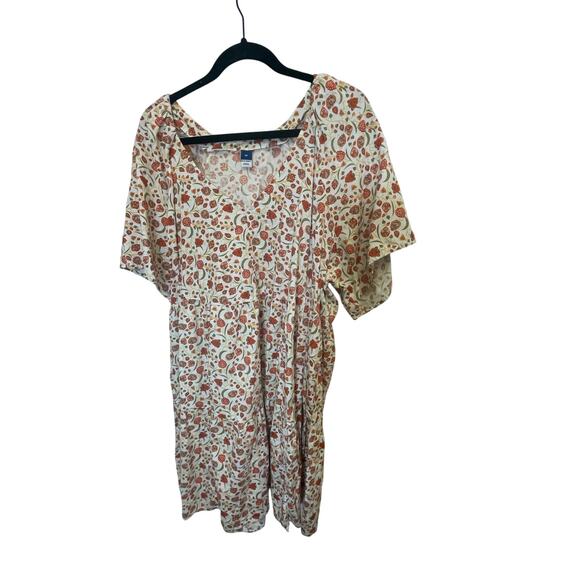 Old Navy Women's 2X Orange Floral Peasant Cottagecore Pockets Tiered Boho - Picture 5 of 6